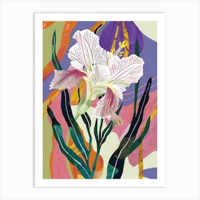 Colourful Flower Illustration Lisianthus 3 Art Print