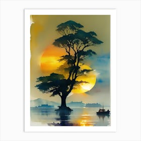 Sunset Tree Art Print