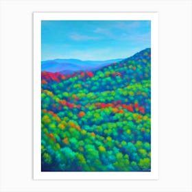 Great Smoky Mountains National Park United States Of America Blue Oil Painting 1  Art Print