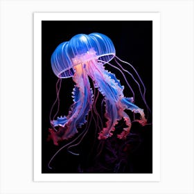 Sea Nettle Jellyfish Neon 4 Art Print