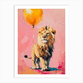 Cute Lion 3 With Balloon Art Print