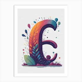 Colorful Letter E Illustration 58 Art Print