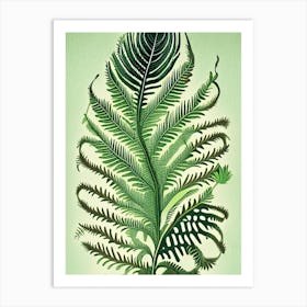 Tassel Fern 2 Vintage Botanical Poster Art Print