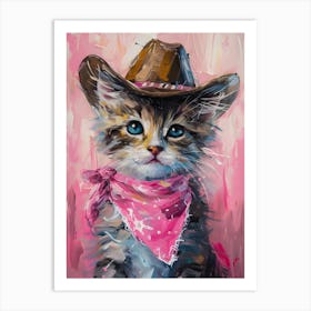 Cowgirl Kitten Art Print