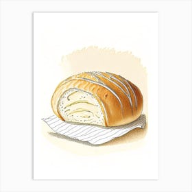 Onion Cheese Bread Bakery Product Quentin Blake Illustration 1 Art Print