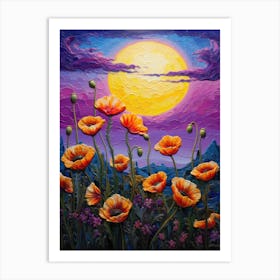 Poppies At Sunset 3 Art Print