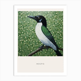 Ohara Koson Inspired Bird Painting Magpie 3 Poster Art Print