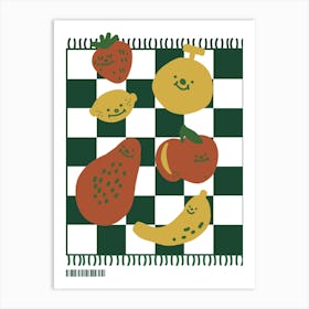 Fruit - Checkered Art Print