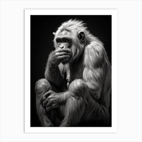 Photorealistic Thinker Monkey 3 Art Print