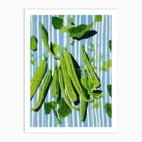 Okra Summer Illustration 1 Art Print