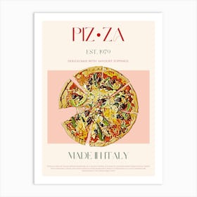 Pizza Mid Century Art Print