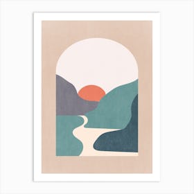Sunset River Art Print