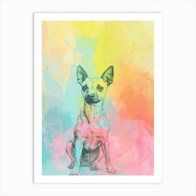 Pastel Manchester Terrier Dog Pastel Line Illustration  2 Art Print