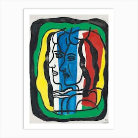 Fernand Léger Composition Aux Deux Profils (1952) Art Print