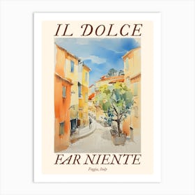 Il Dolce Far Niente Foggia, Italy Watercolour Streets 2 Poster Art Print