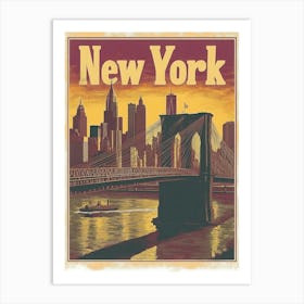 Aihrgdesign A Mid Century Modern Travel Poster For New York 2 Art Print