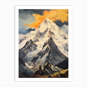 Kangchenjunga Nepal India 3 Mountain Painting Art Print