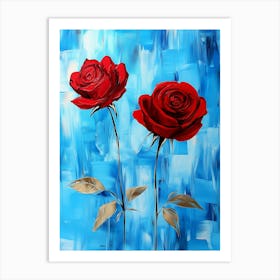 Two Red Roses Art Print