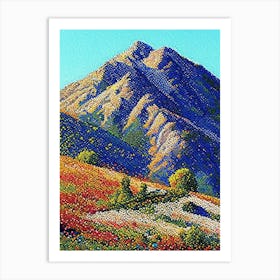 Pyrénées National Park France Pointillism Art Print