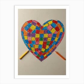 Heart Mosaic Art Print