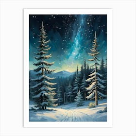 Snowy Forest Art Print