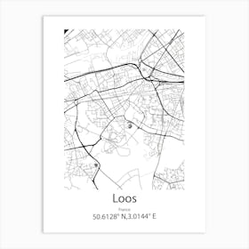 Loos,France Minimalist Map Art Print