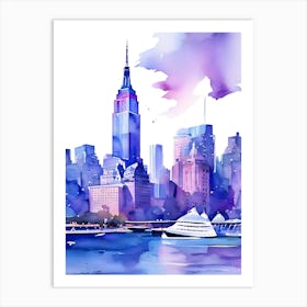 New York City Watercolor Painting Art Print