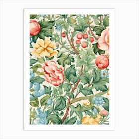 Floral Wallpaper 336 Art Print