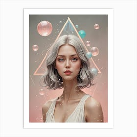 Girl With Bubbles Art Print