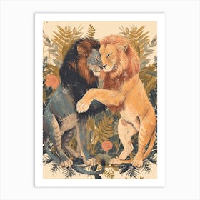 Barbary Lion Rituals Illustration 3 Art Print