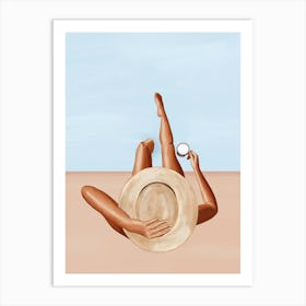 Poolside woman Art Print
