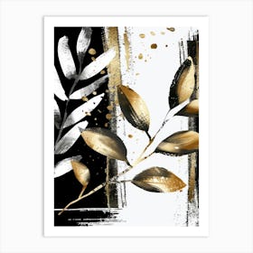 Gold Leaf Canvas Art Art Print