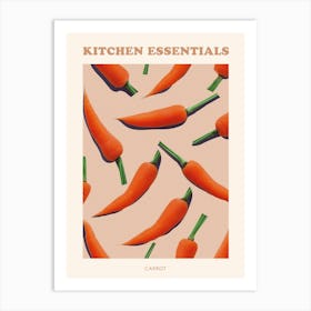 Carrots Pattern Illustration Poster 1 Art Print