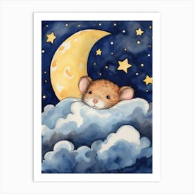 Baby Mouse 1 Sleeping In The Clouds Art Print