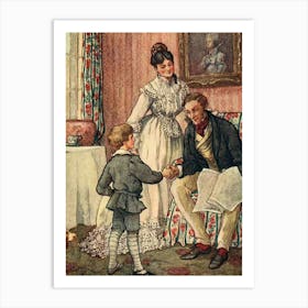 Vintage Family Antique Father Mother Boy Art Print