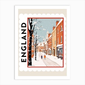 Retro Winter Stamp Poster York United Kingdom 1 Art Print