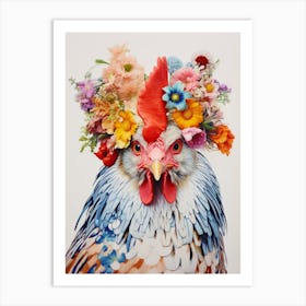 Bird With A Flower Crown Chicken 4 Art Print