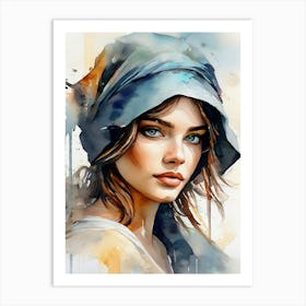 Woman Watercolor Portrait Art Print