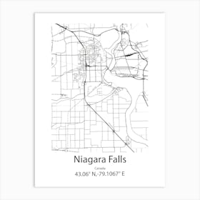 Niagara Falls,Canada Minimalist Map Art Print