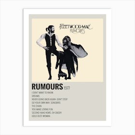 Fleetwood Mac Rumours Music Album Cover Signed Limited Poster Canvas Art Print