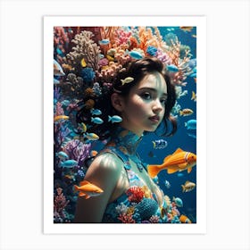 Underwater Girl No.2 Art Print