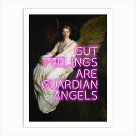 Gut feelings are guardian angels vintage Altered trendy wall art decor Art Print