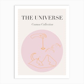 The Cosmos Pink And Gold Art Print