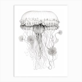Upside Down Jellyfish Pencil Drawing 7 Art Print