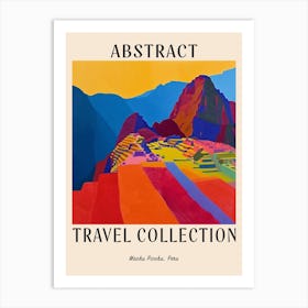 Abstract Travel Collection Poster Machu Picchu Peru 3 Art Print