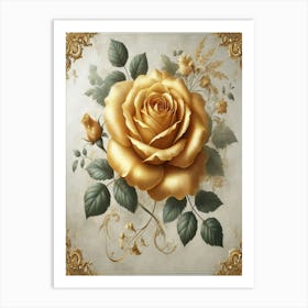 Gold Rose Art Print