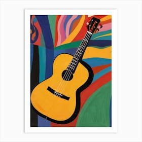 Guitar On A Colorful Background Art Print