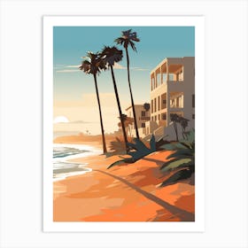 Coronado Beach San Diego California Mediterranean Style Illustration 3 Art Print