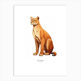 Cougar Kids Animal Poster Art Print