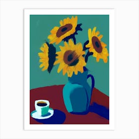 Sunflowers In A Vase Art Print